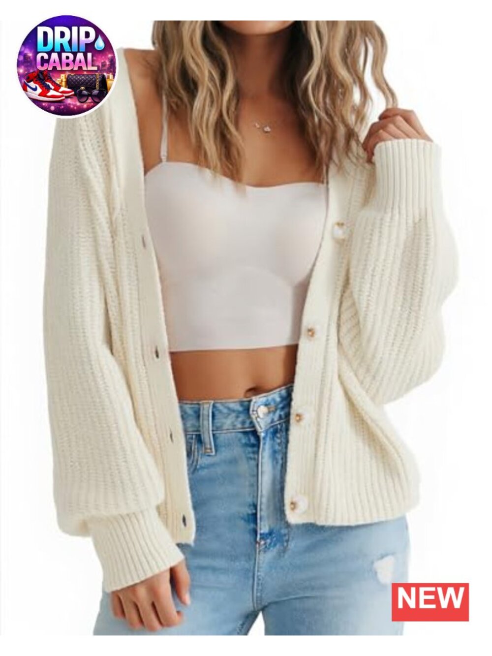 Women's Long Sleeve V-Neck Button Cardigan Knit Wool Blend Oversized Fall